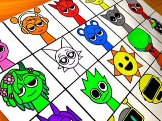 Coloring Book: Sprunki Friends