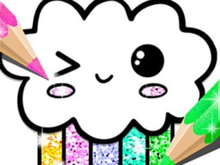 Kawaii Coloring Book Glitter